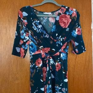 My Bump XL Green Floral Maternity Dress